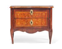 A miniature Louis XVI mixed woods marquetry commode, late 18th century