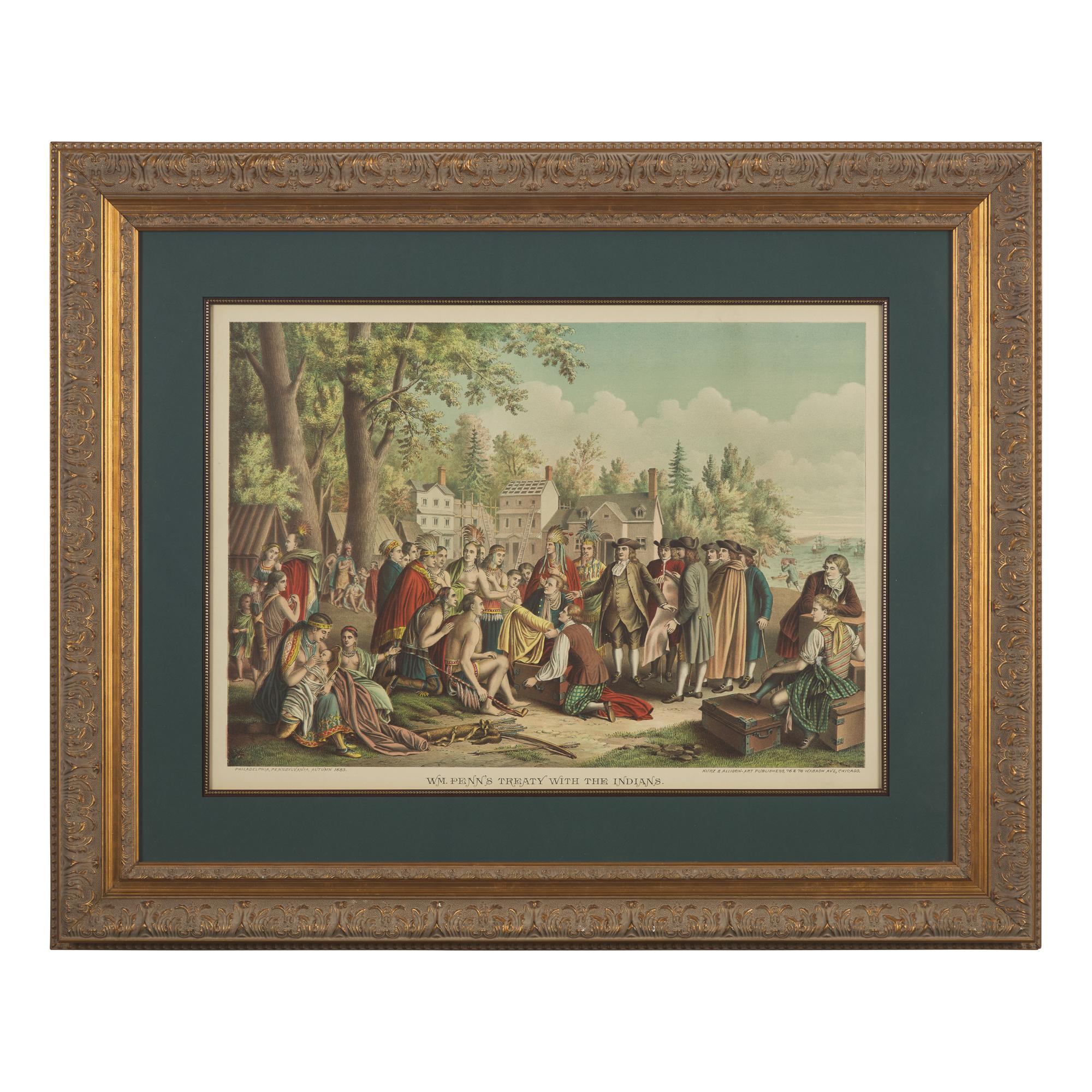 [Philadelphia] Group of 6 prints of William Penn's Treaty with the Indians...