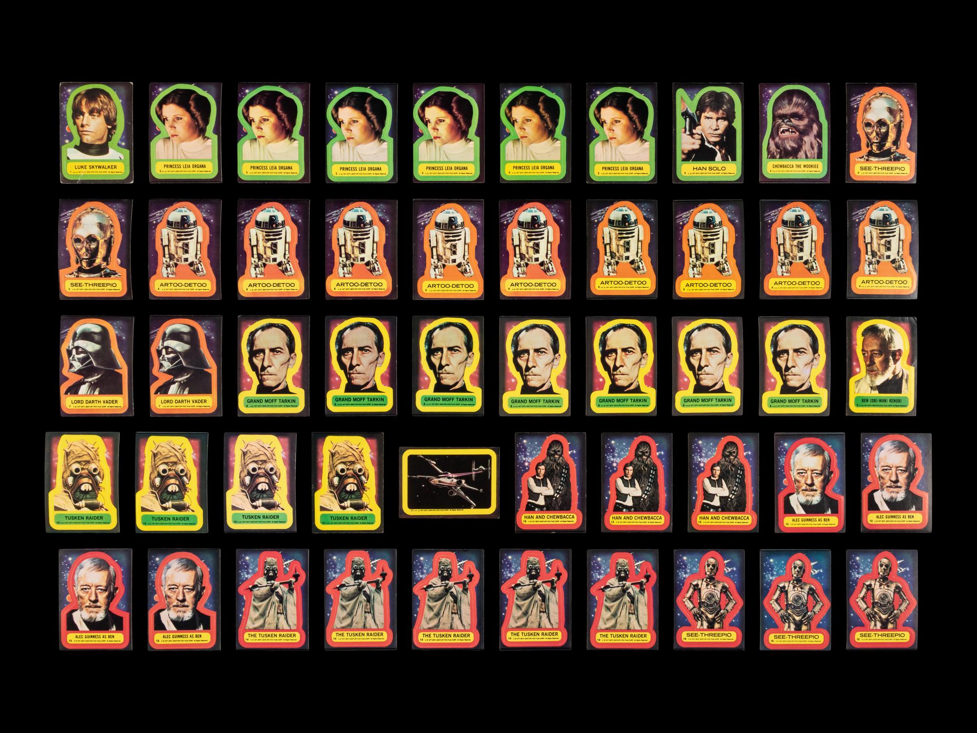 A Collection of 1977 Topps Star Wars Stickers (119)