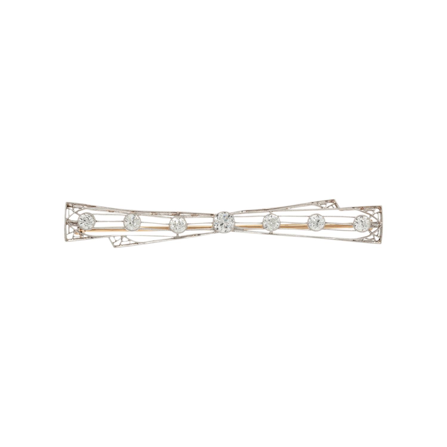 DIAMOND BAR BROOCH