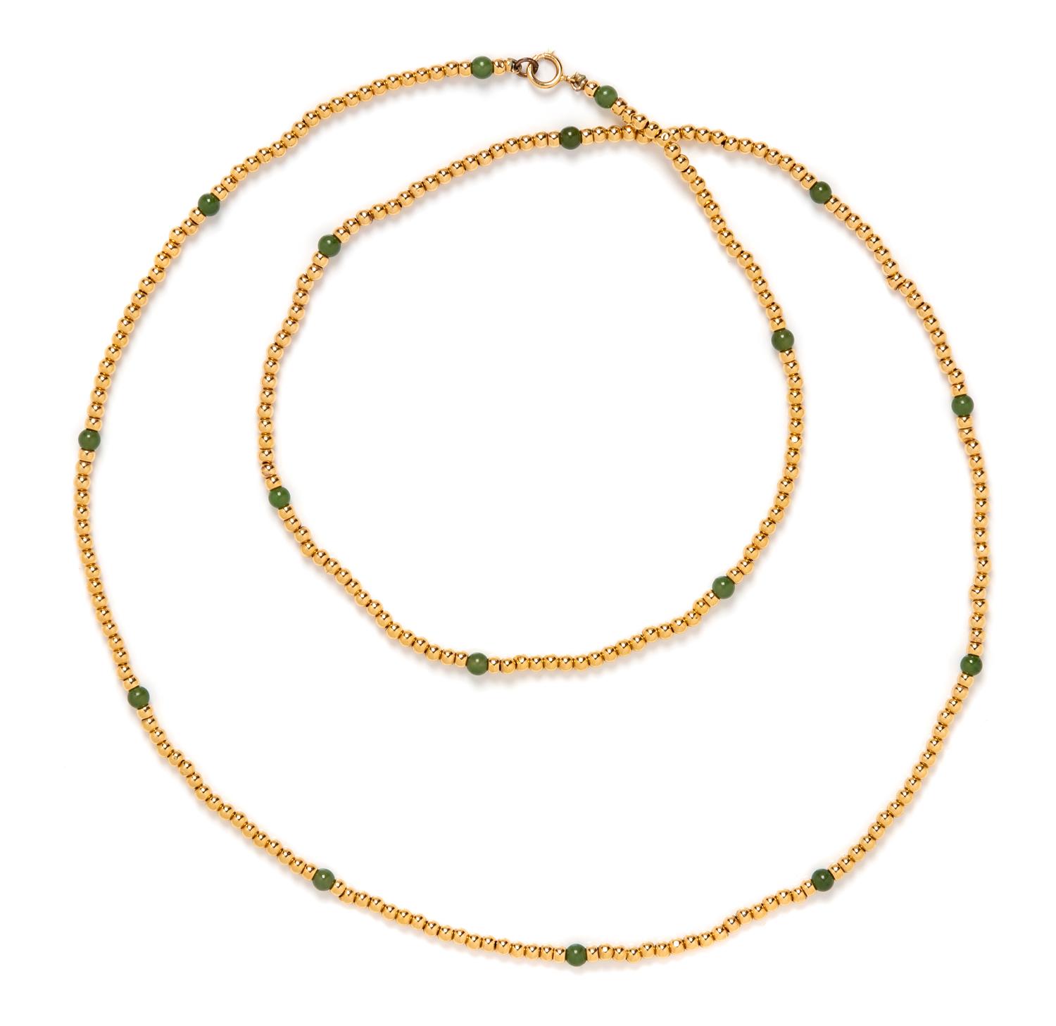 A Yellow Gold Bead Necklace,