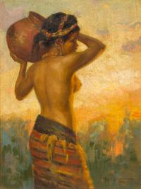 Fernando Cueto Amorsolo, (Filipino, 1892-1972), Water Carrier, 1944