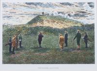 A Set of Two Lithographs of Golfing Scenes Each: 11 x 15 inches.