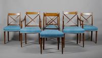 A Set of Six Regency Style Cross Back Chairs, Height 37 inches.