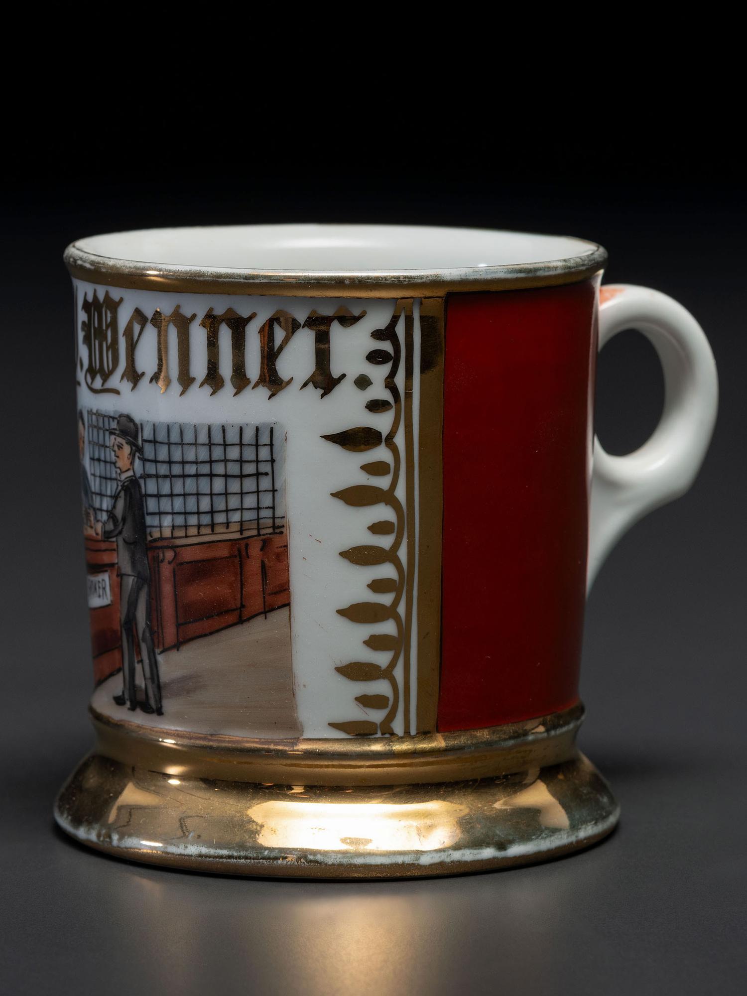 A Pawnbroker's Porcelain Occupational Shaving Mug