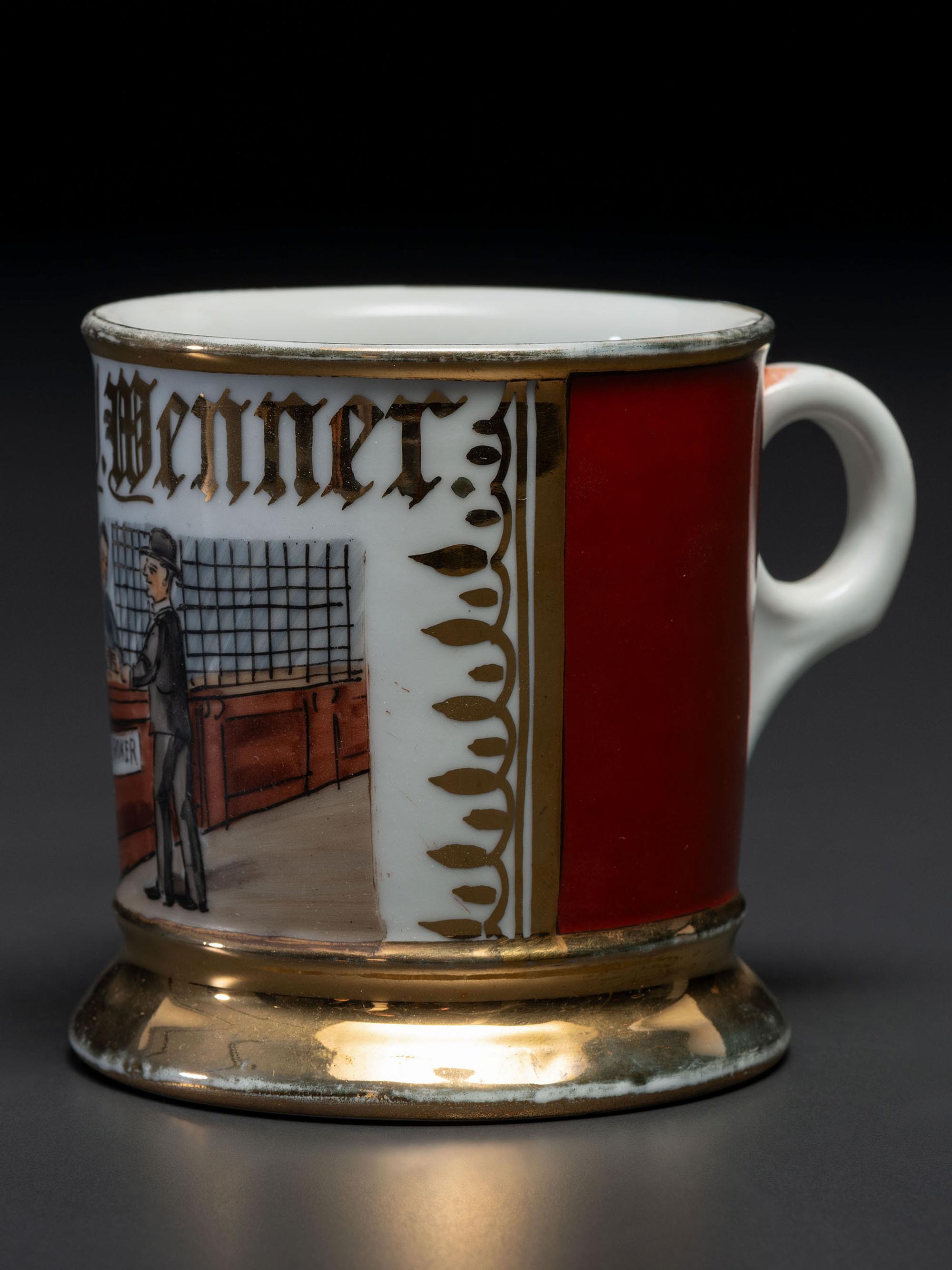A Pawnbroker's Porcelain Occupational Shaving Mug