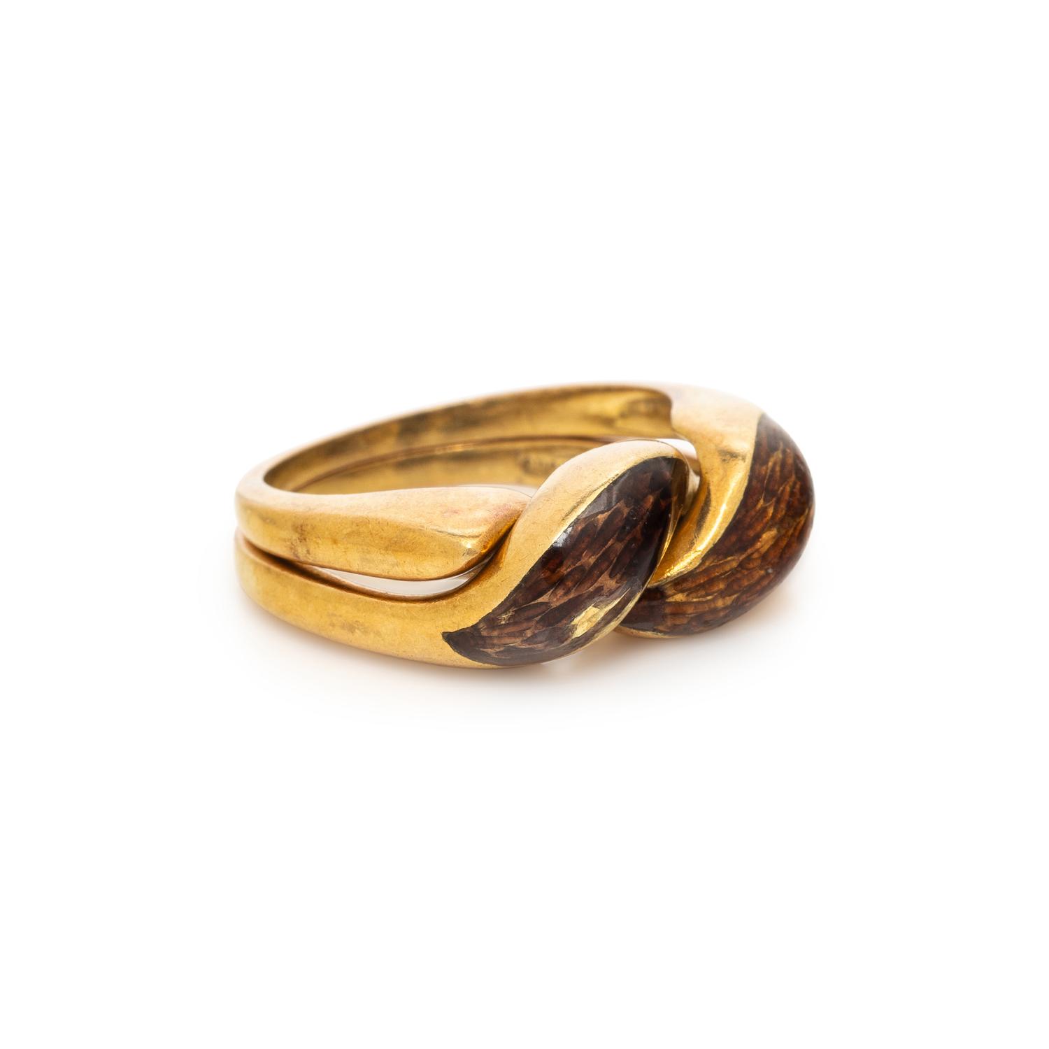 GUCCI, GOLD AND ENAMEL RING