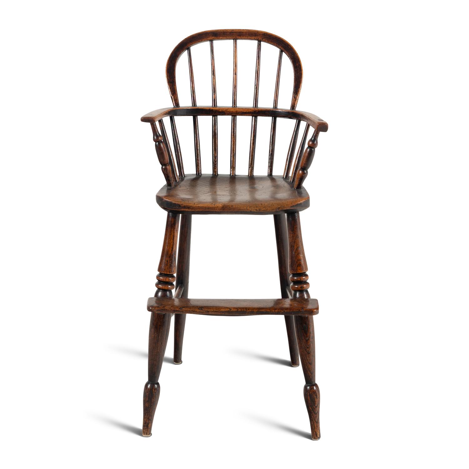 An English Ash and Elm Child's Windsor Highchair