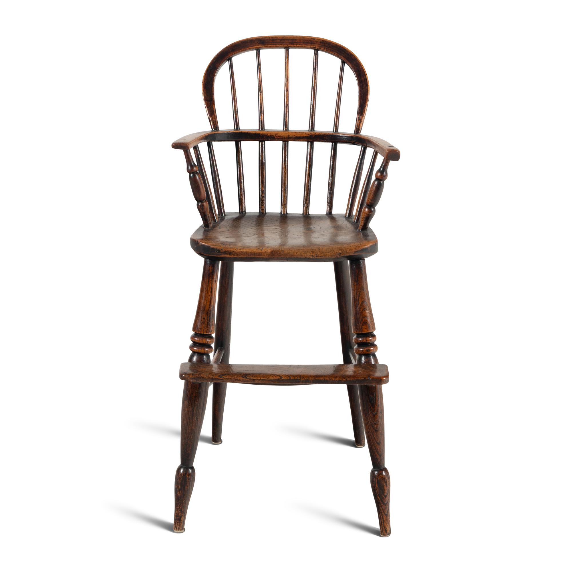 An English Ash and Elm Child's Windsor Highchair