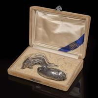 Nogami Ryuki (1865-1932), a Japanese silver minogame and a crane okimono 日本 龍起 龜鶴銀器 Late 19th/early 20th century ???????????