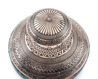 Sterling Silver Lidded Jar, with Mosaic Inlay