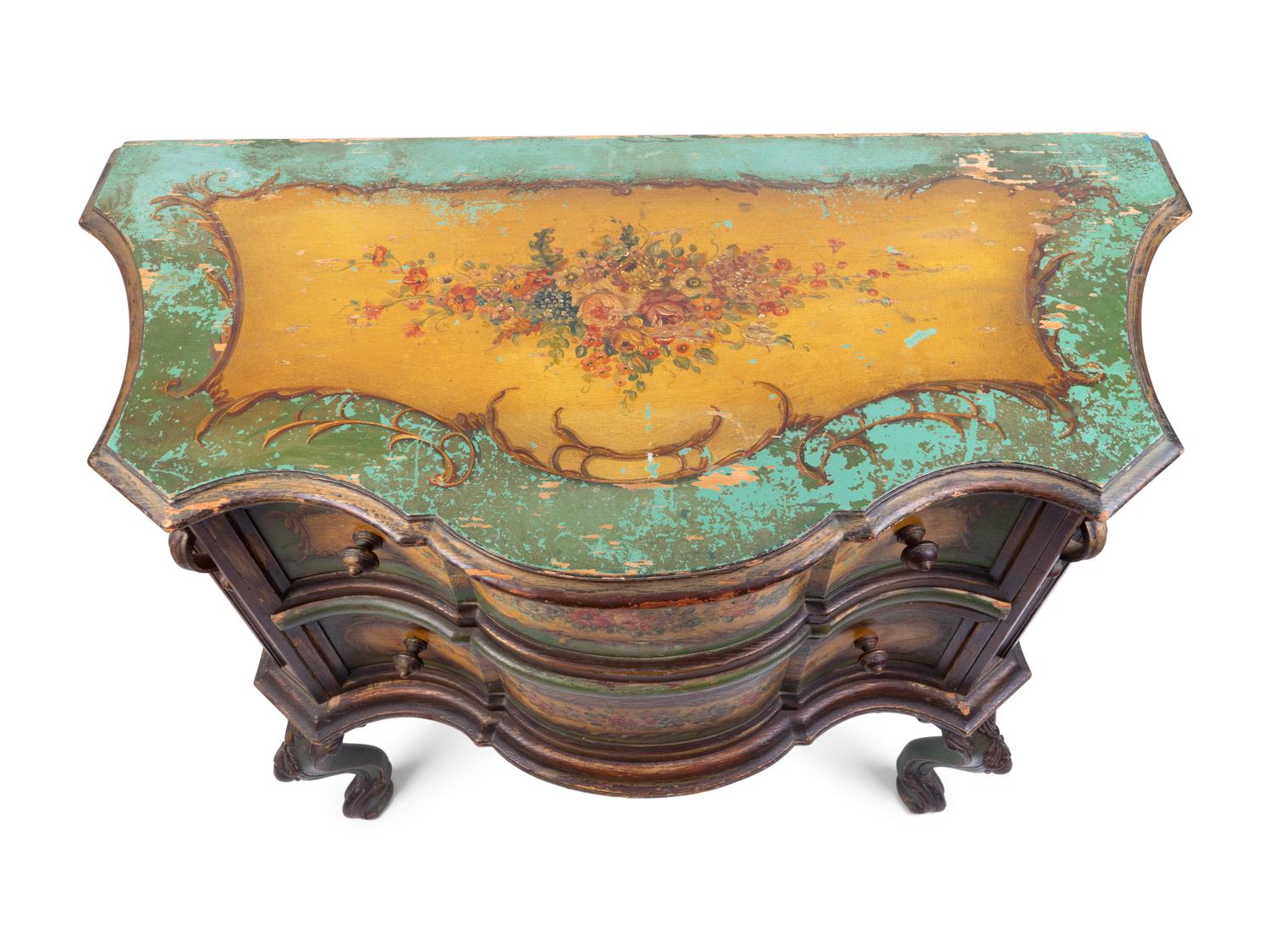 Two Pieces of Venetian Style Painted Furniture — 20TH CENTURY
