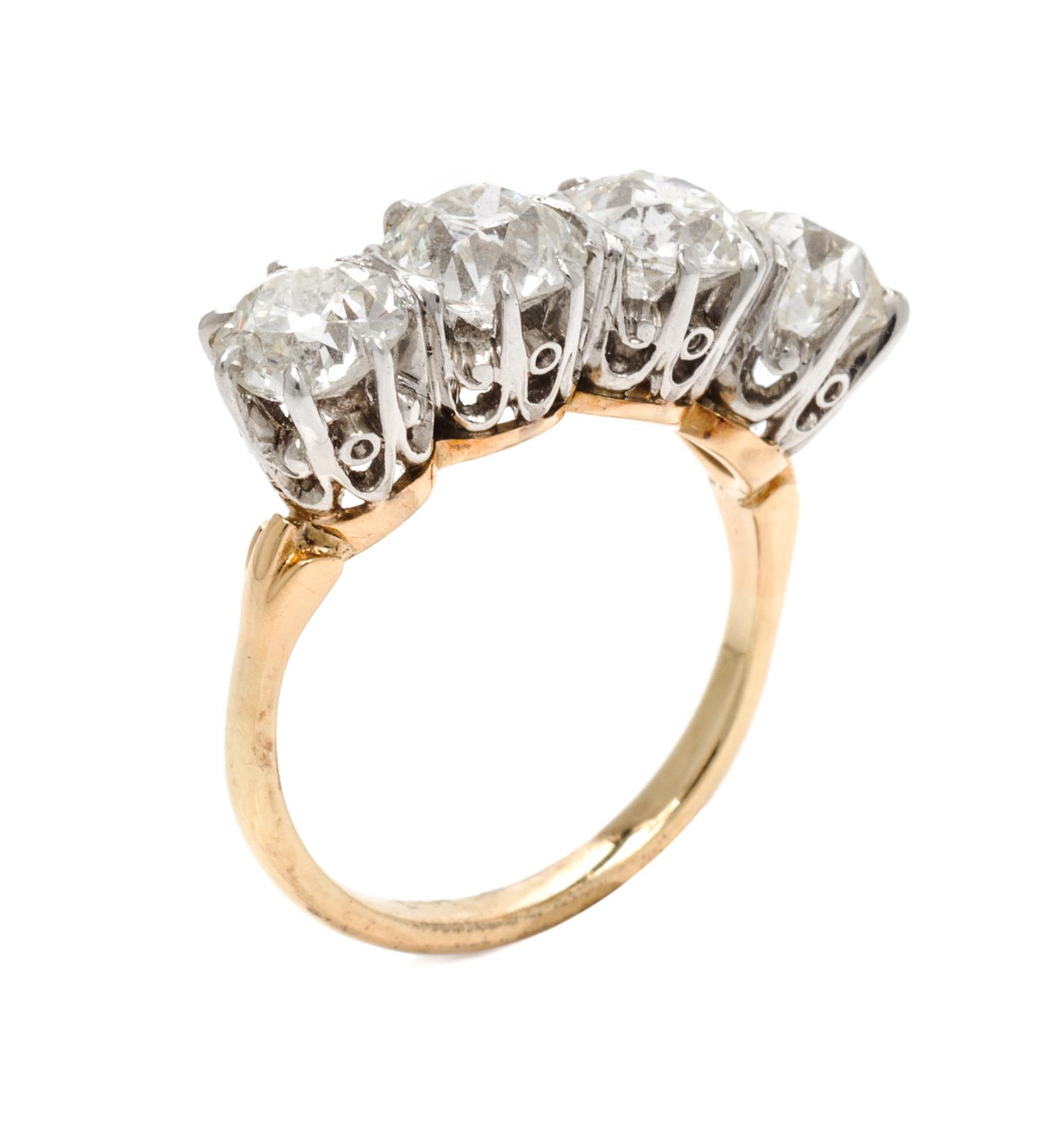 A Platinum, Rose Gold and Diamond Ring, 3.60 dwts.