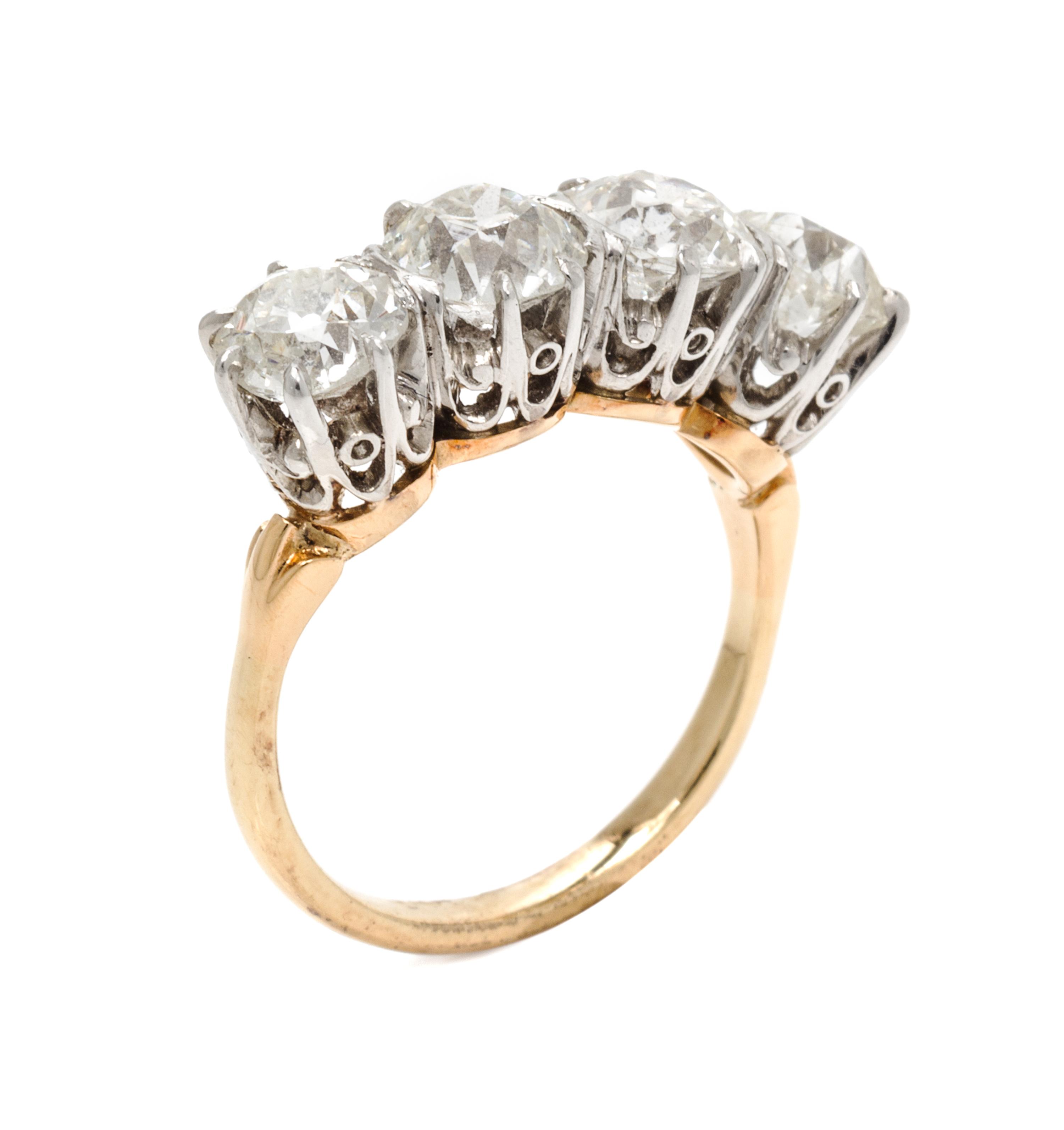 A Platinum, Rose Gold and Diamond Ring, 3.60 dwts.