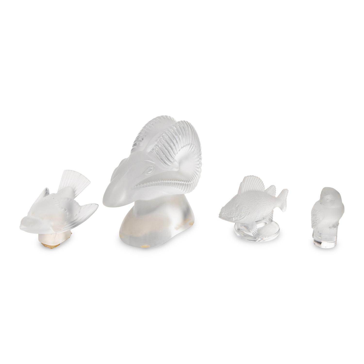 Four Lalique Animal Figurines