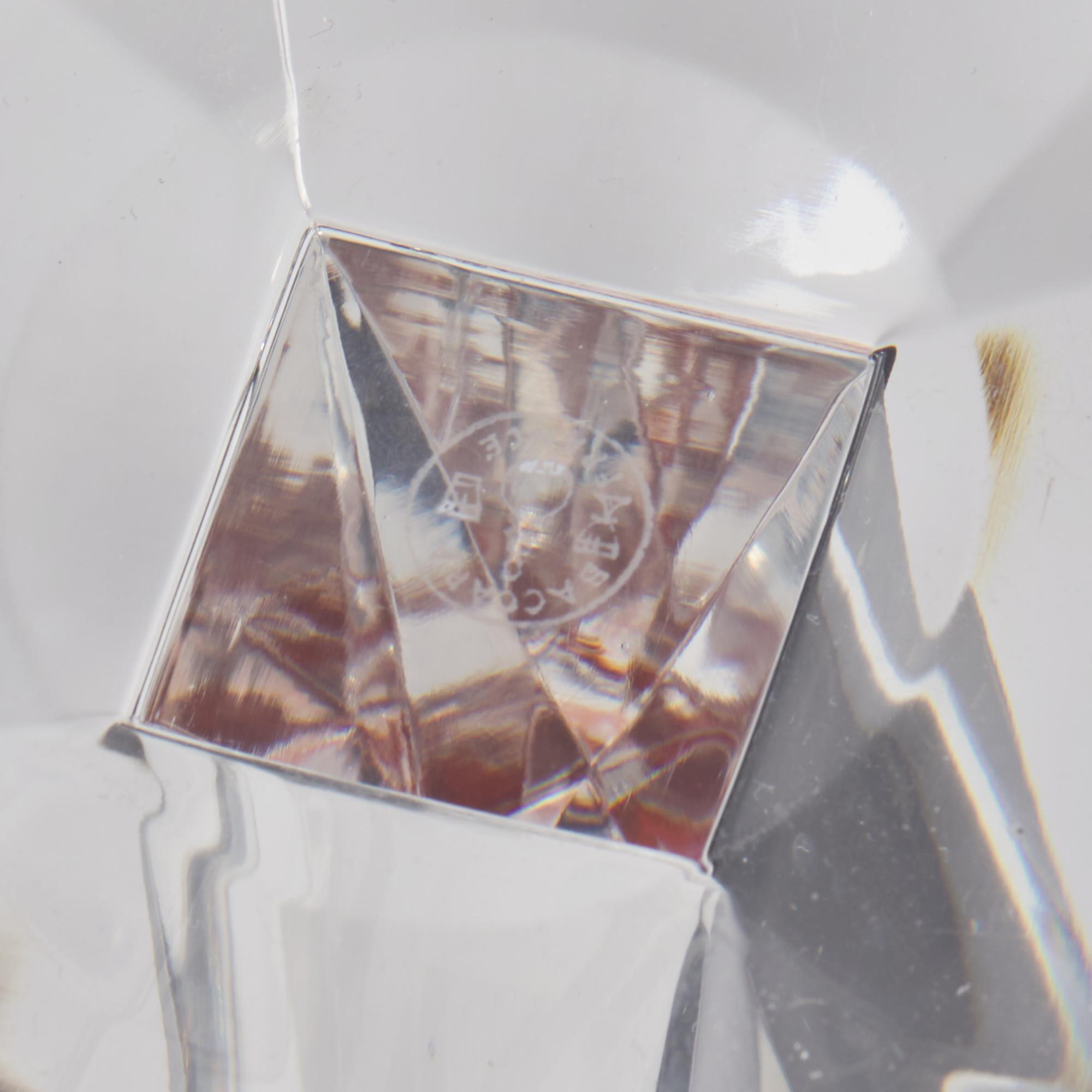 A Set of Six Baccarat Orange Cut-to-Clear Hock Wine Glasses