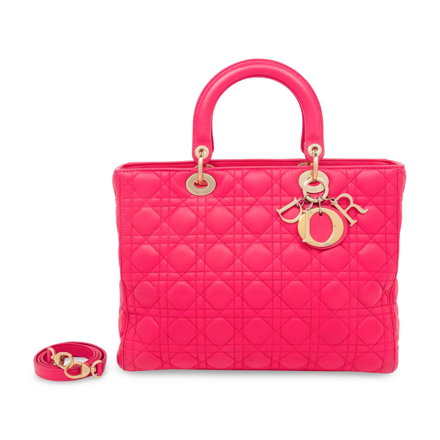 CHRISTIAN DIOR, LARGE PINK LADY DIOR BAG
