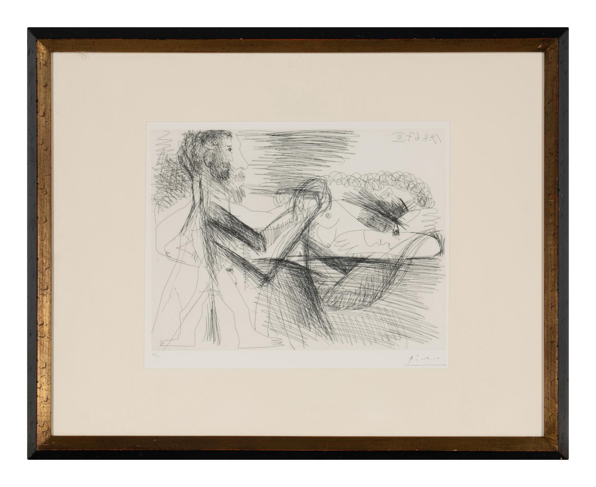 Homme assis près d'une femme allongée, 1967