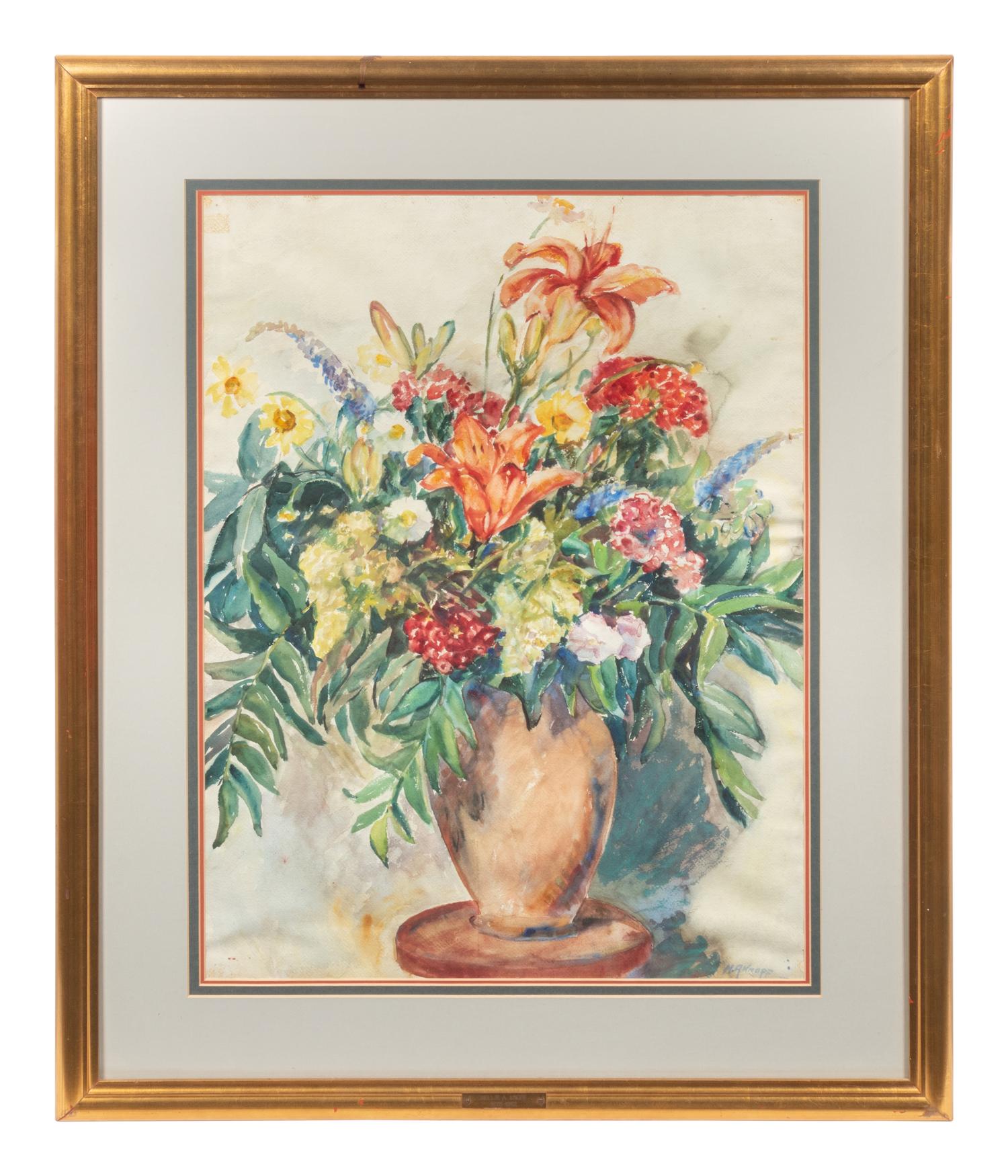 Flowers in a Terracotta Vase