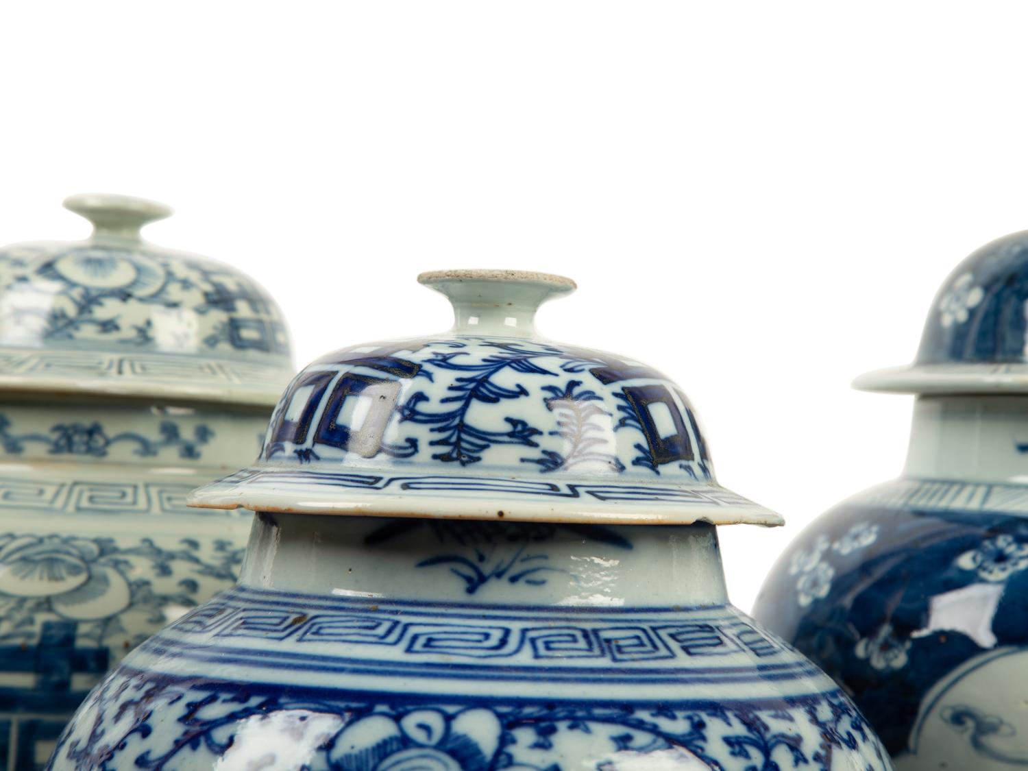A Collection of Chinese Blue and White Porcelain Ginger Jars and Vases — 19TH/20TH CENTURY