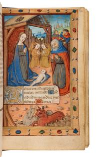 MASTER OF RAOUL DU FOU and JEAN SERPIN (both active Rouen, c. 1480-1520). Book of Hours, use of Rouen, in Latin and French, illuminated manuscript on parchment [France, Rouen, c. 1480-1490]