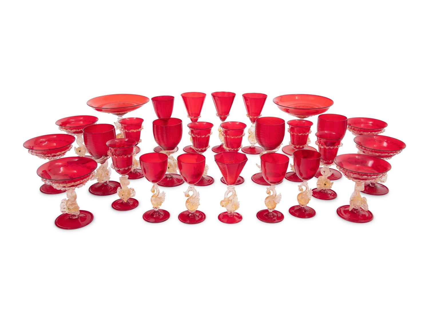 A Collection of Venetian Glass Table Articles