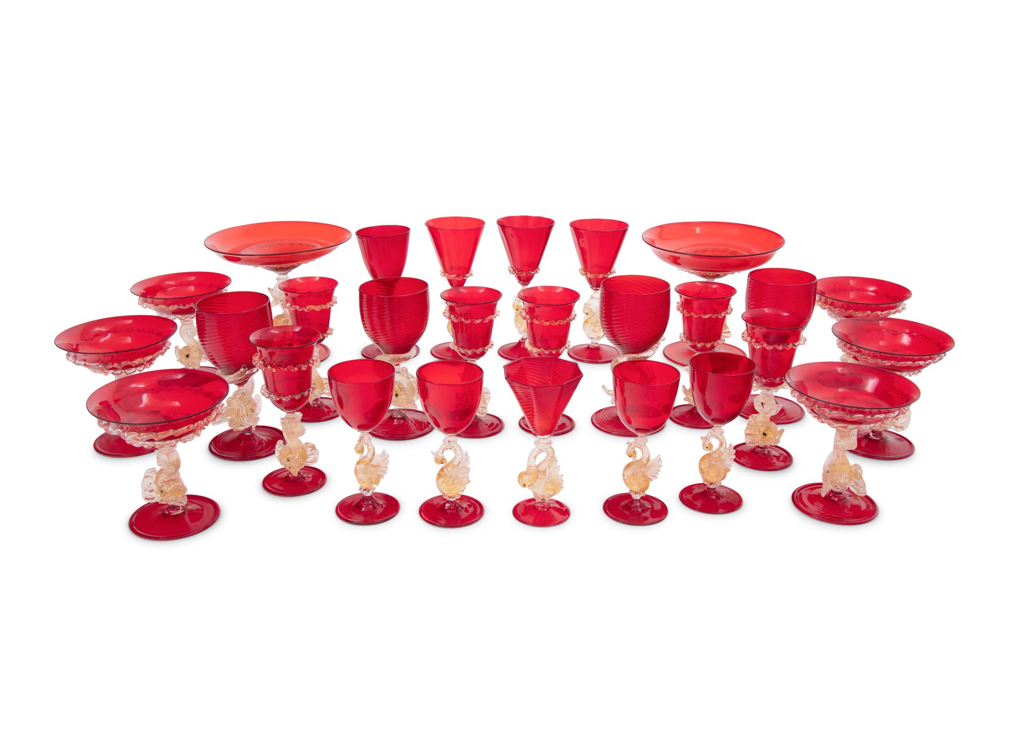 A Collection of Venetian Glass Table Articles