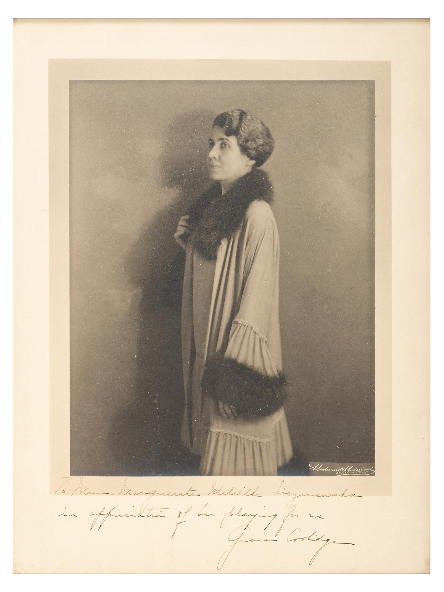 [POLITICS]. COOLIDGE, Calvin (1872-1933) and COOLIDGE, Grace (1879-1957). INSCRIBED photographs.