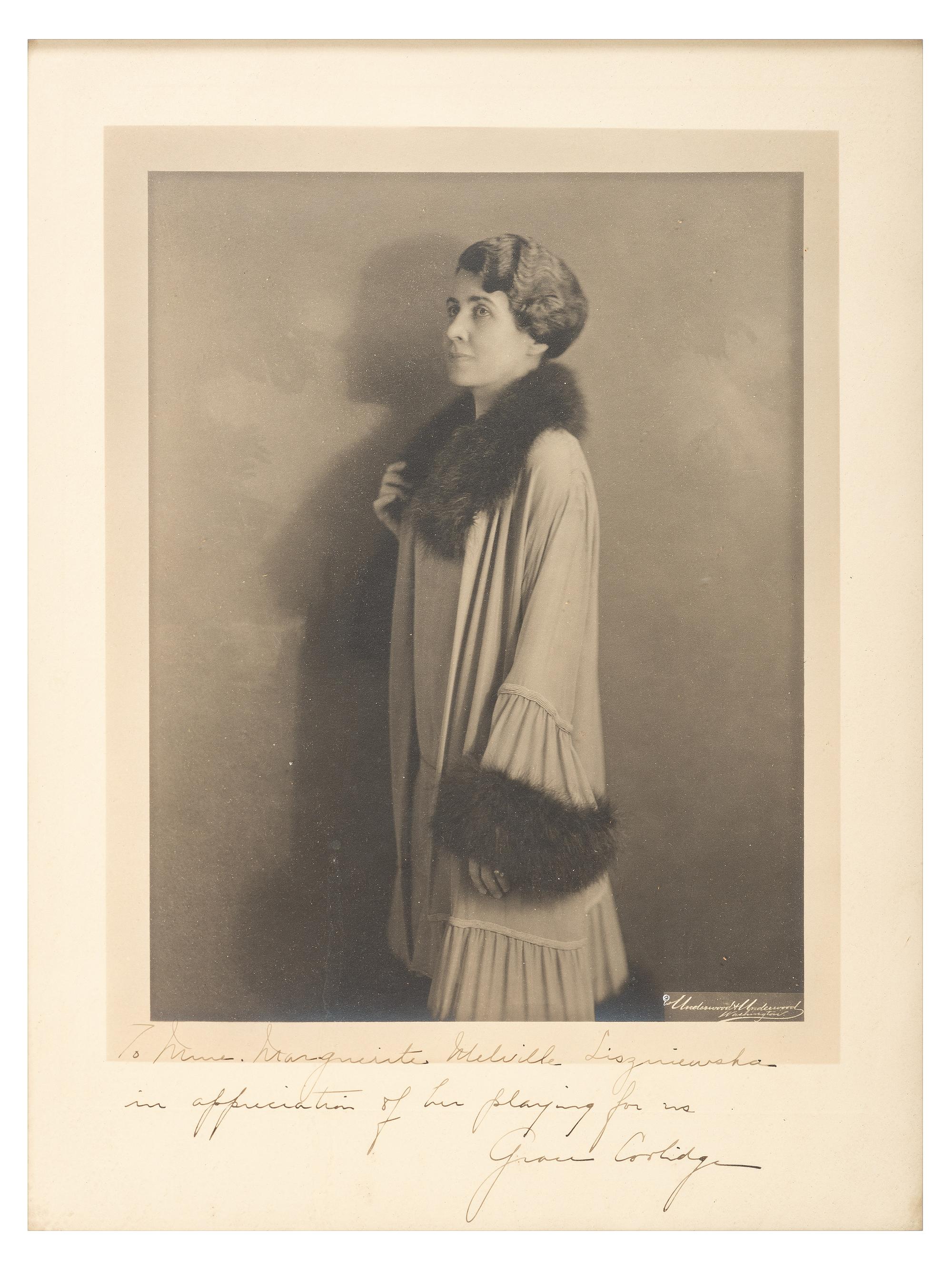 [POLITICS]. COOLIDGE, Calvin (1872-1933) and COOLIDGE, Grace (1879-1957). INSCRIBED photographs.
