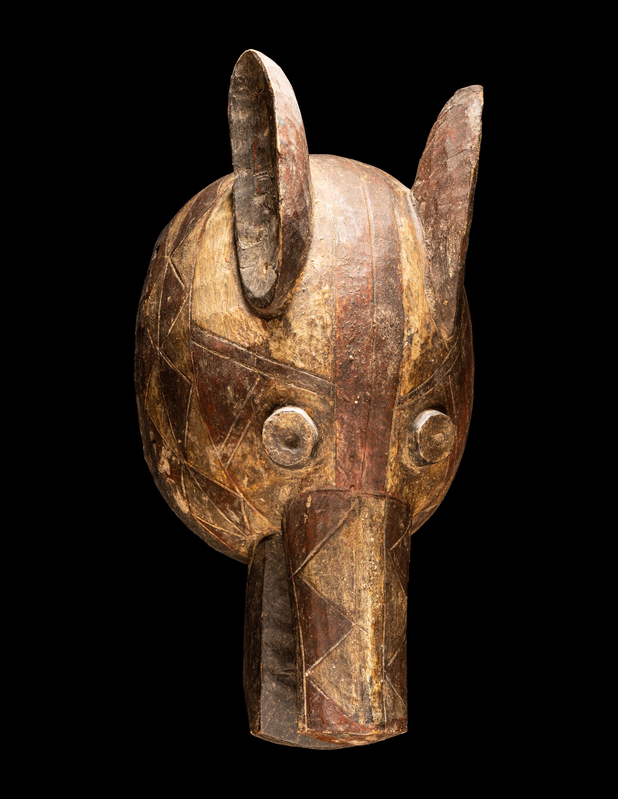 Two Mossi Wood Warthog Helmet Masks