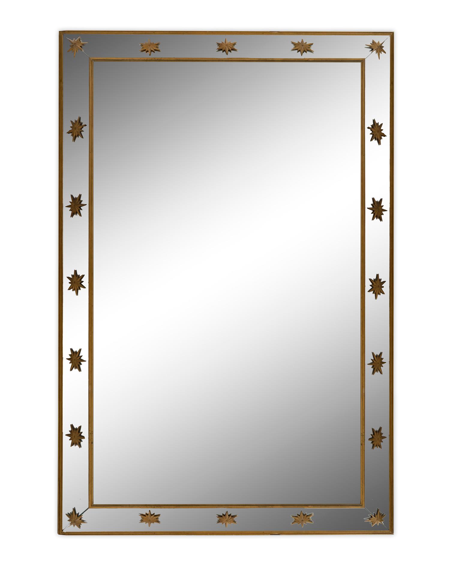 A Neoclassical Style Mirror with Gilt Metal Star Mounts. — 20TH CENTURY