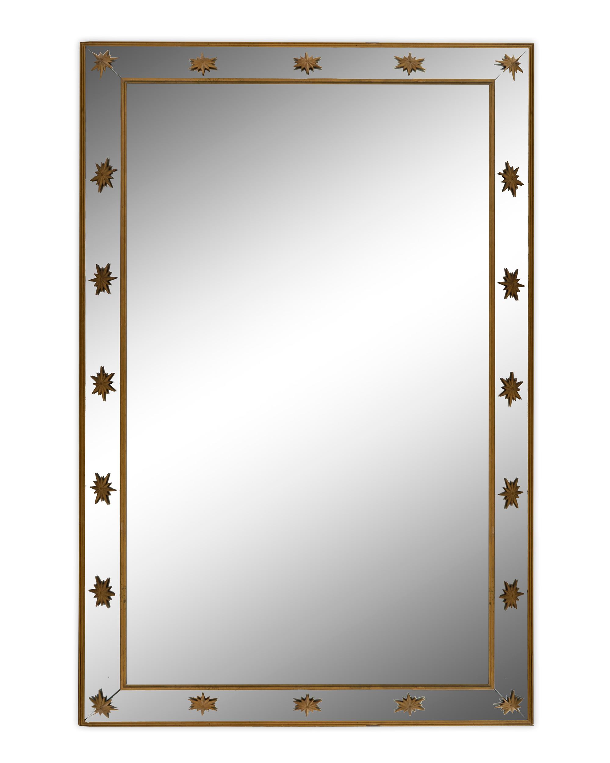 A Neoclassical Style Mirror with Gilt Metal Star Mounts. — 20TH CENTURY