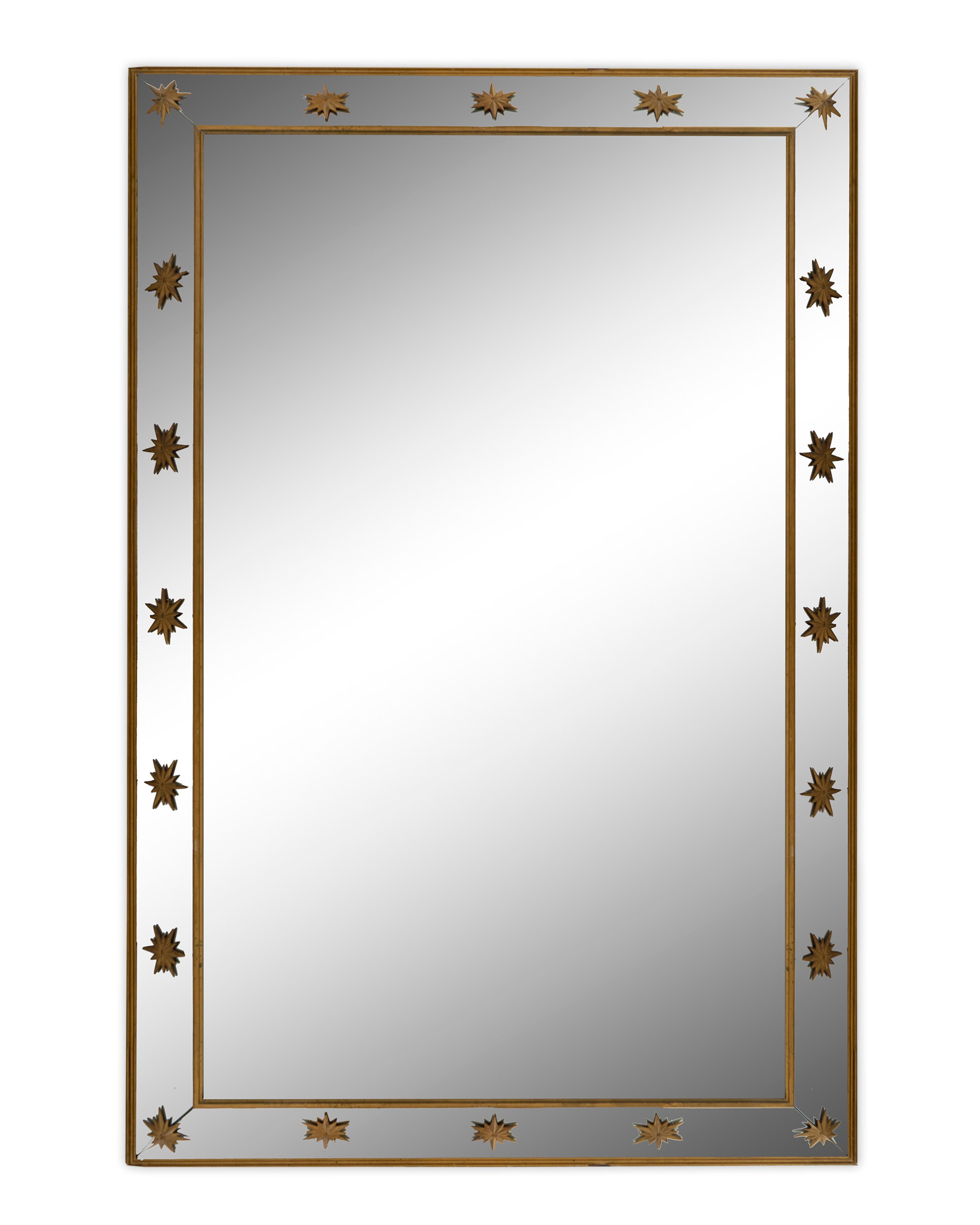 A Neoclassical Style Mirror with Gilt Metal Star Mounts. — 20TH CENTURY
