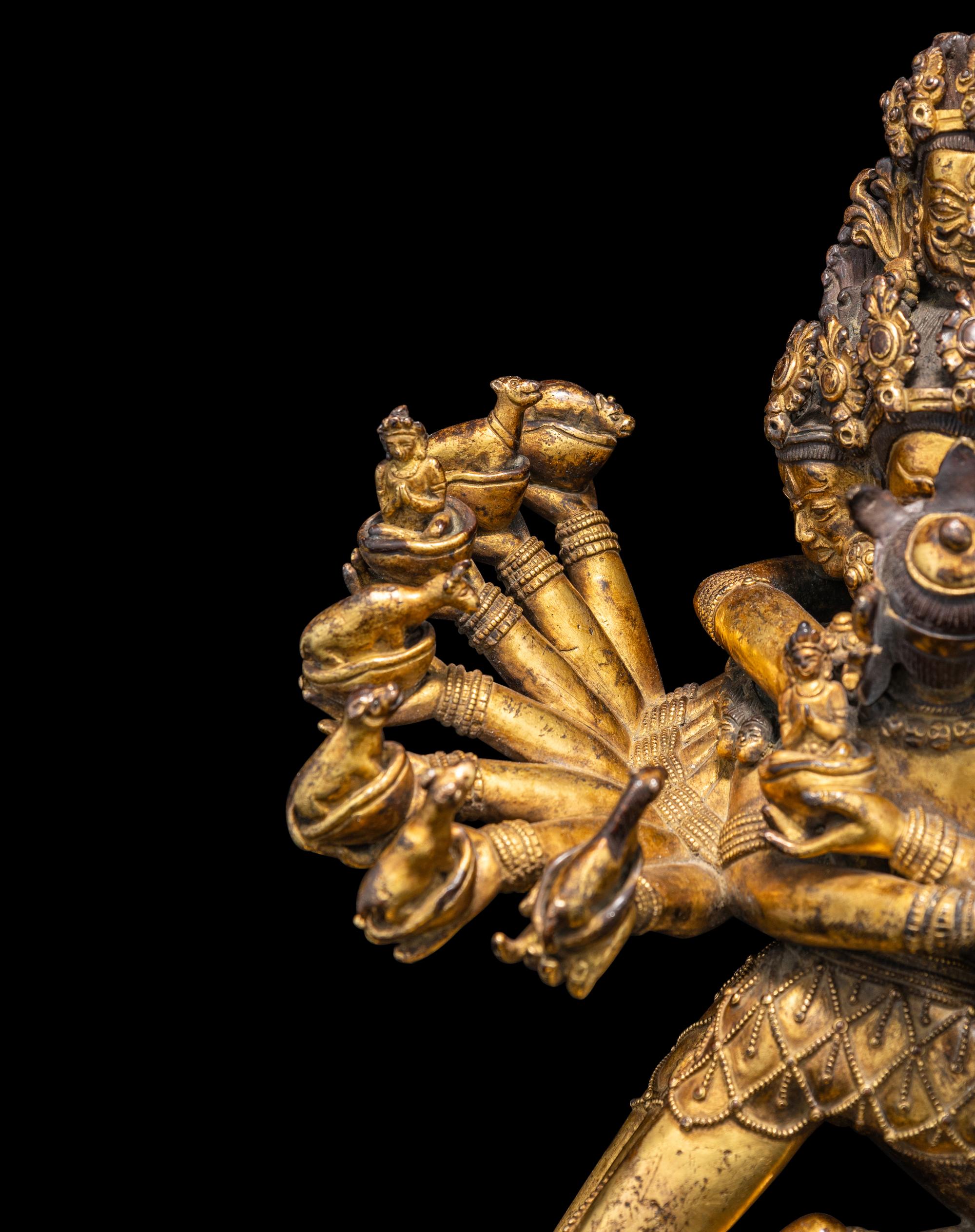 A Sino-Tibetan Gilt Copper Alloy Figure of Hevajra 銅鎏金吉祥歡喜金剛