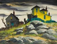 Henry Gasser, (American, 1909-1981), The Blue Fence