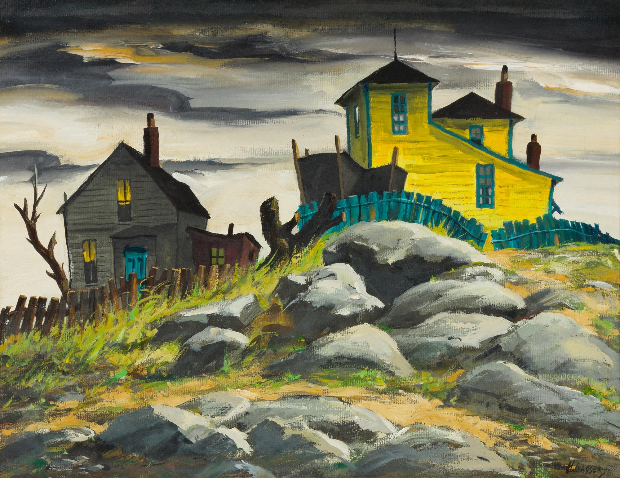Henry Gasser, (American, 1909-1981), The Blue Fence
