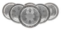 A Set of Twelve American Silver Bread Plates, Towle Silversmiths, Newburyport, MA, Louis XIV pattern.