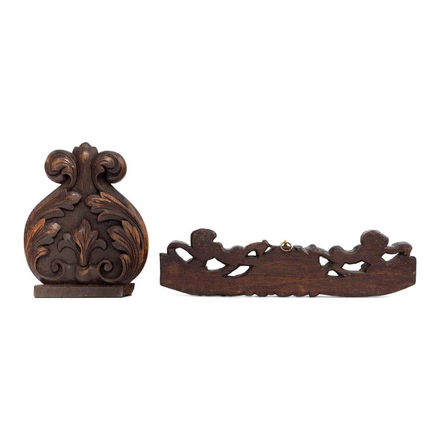 Two English Carved Wood Articles