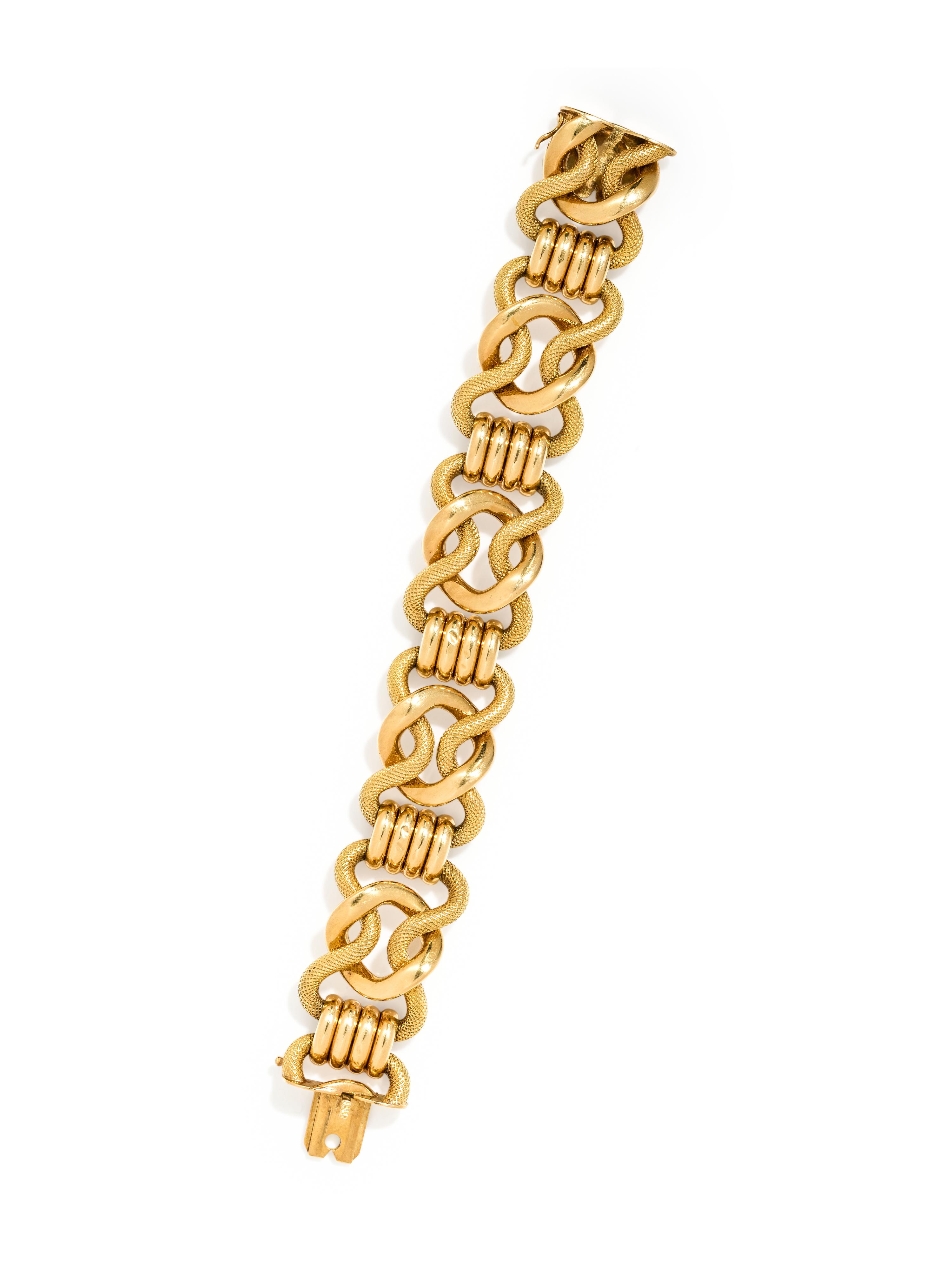 CARLO WEINGRILL, YELLOW GOLD BRACELET
