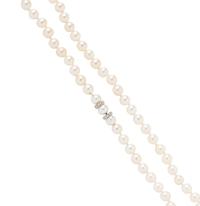 COLLECTION OF CONVERTIBLE CULTURED PEARL AND DIAMOND NECKLACES