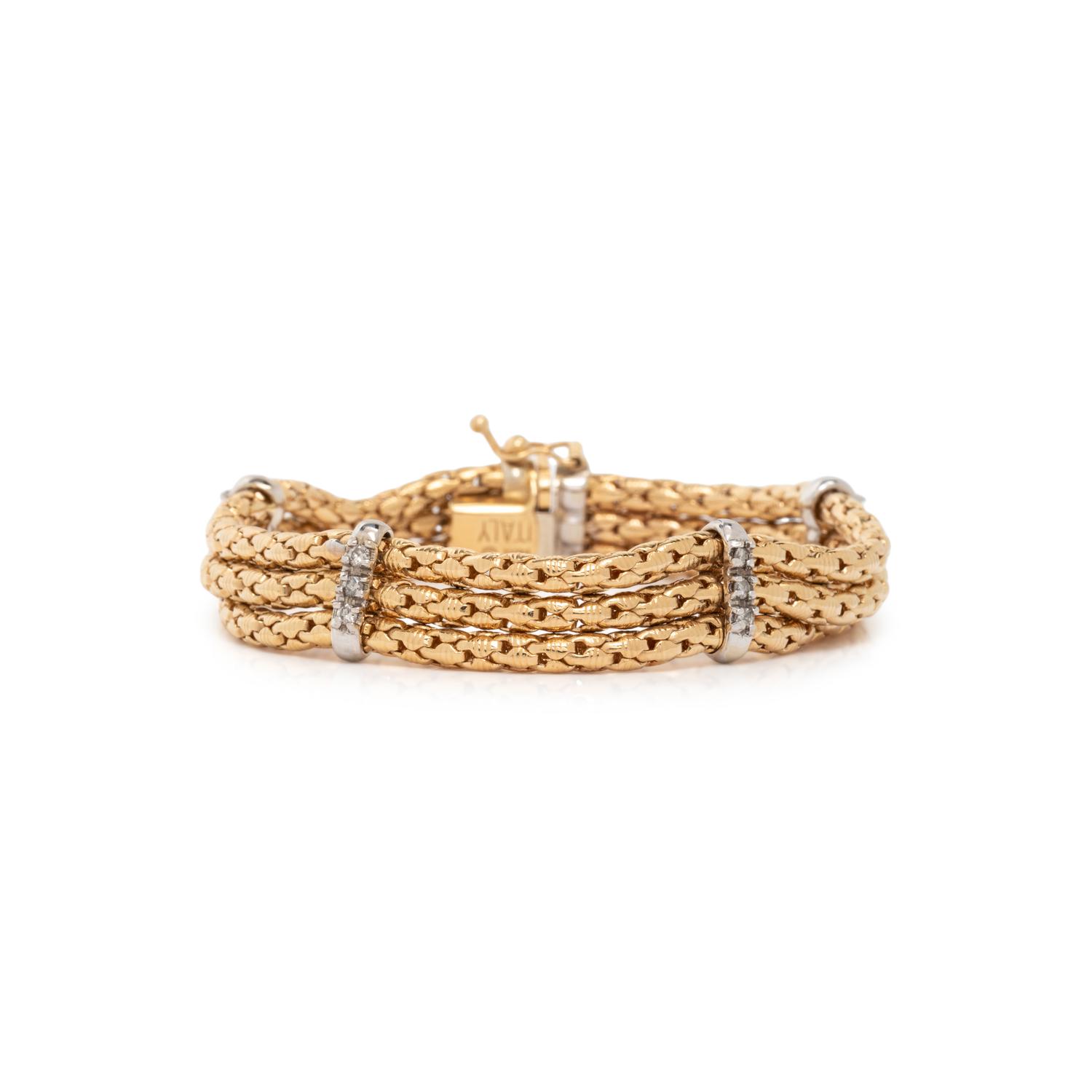 BICOLOR GOLD AND DIAMOND BRACELET