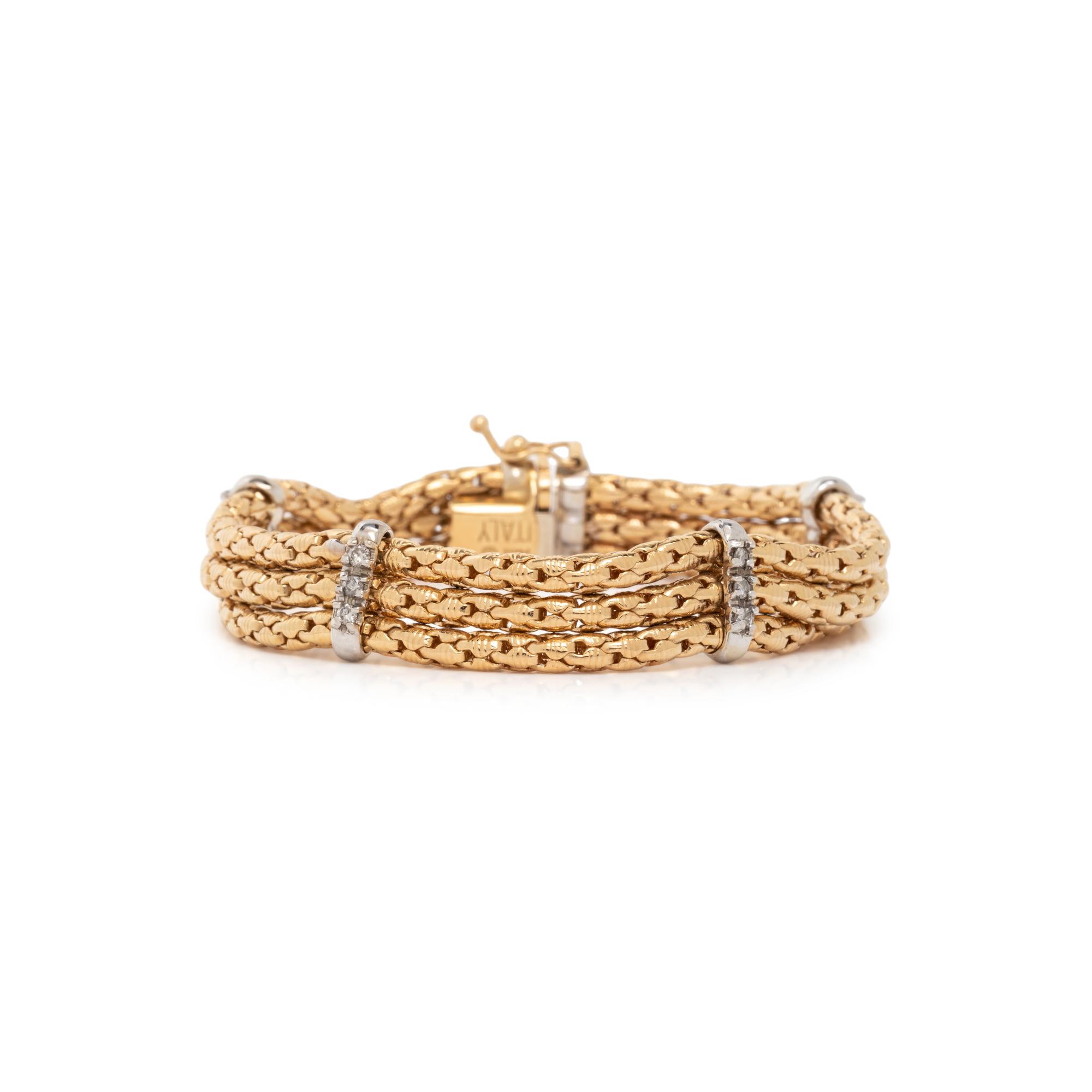 BICOLOR GOLD AND DIAMOND BRACELET