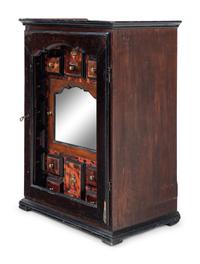 A Continental Tortoiseshell and Faux Tortoiseshell Veneered Collector's Cabinet