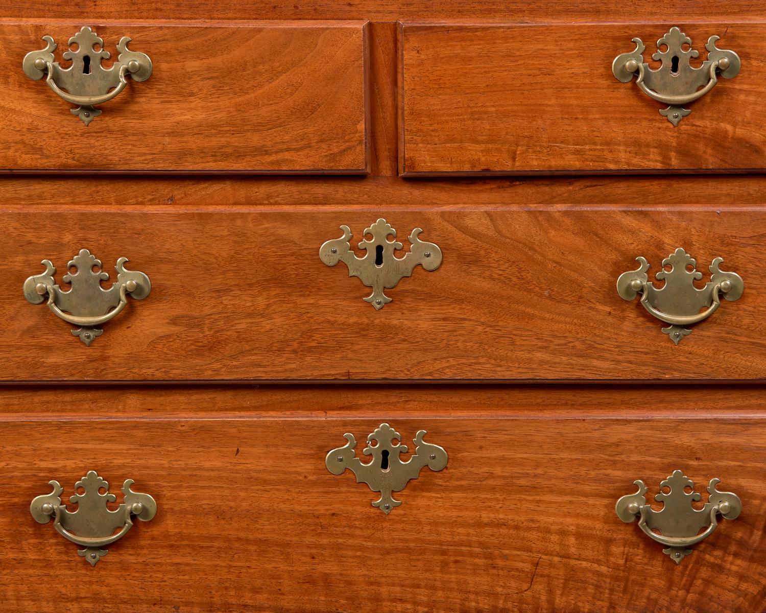 A Queen Anne Walnut Chest-On-Stand
