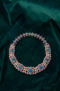An 18K Yellow Gold and Gemstone Necklace