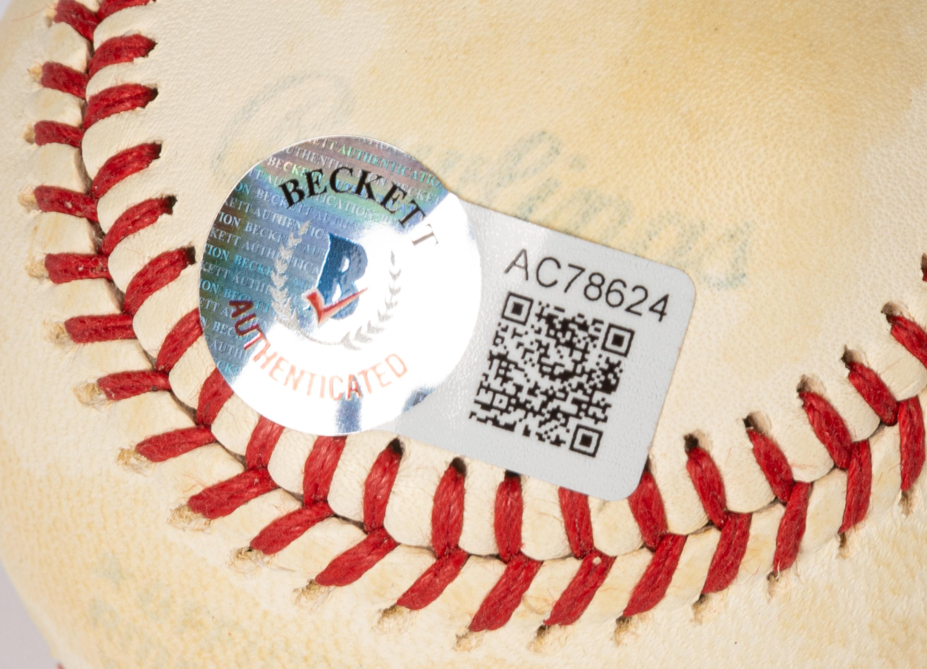 A Joe DiMaggio Single Signed Autograph Baseball (Beckett Authentication Services Hologram)