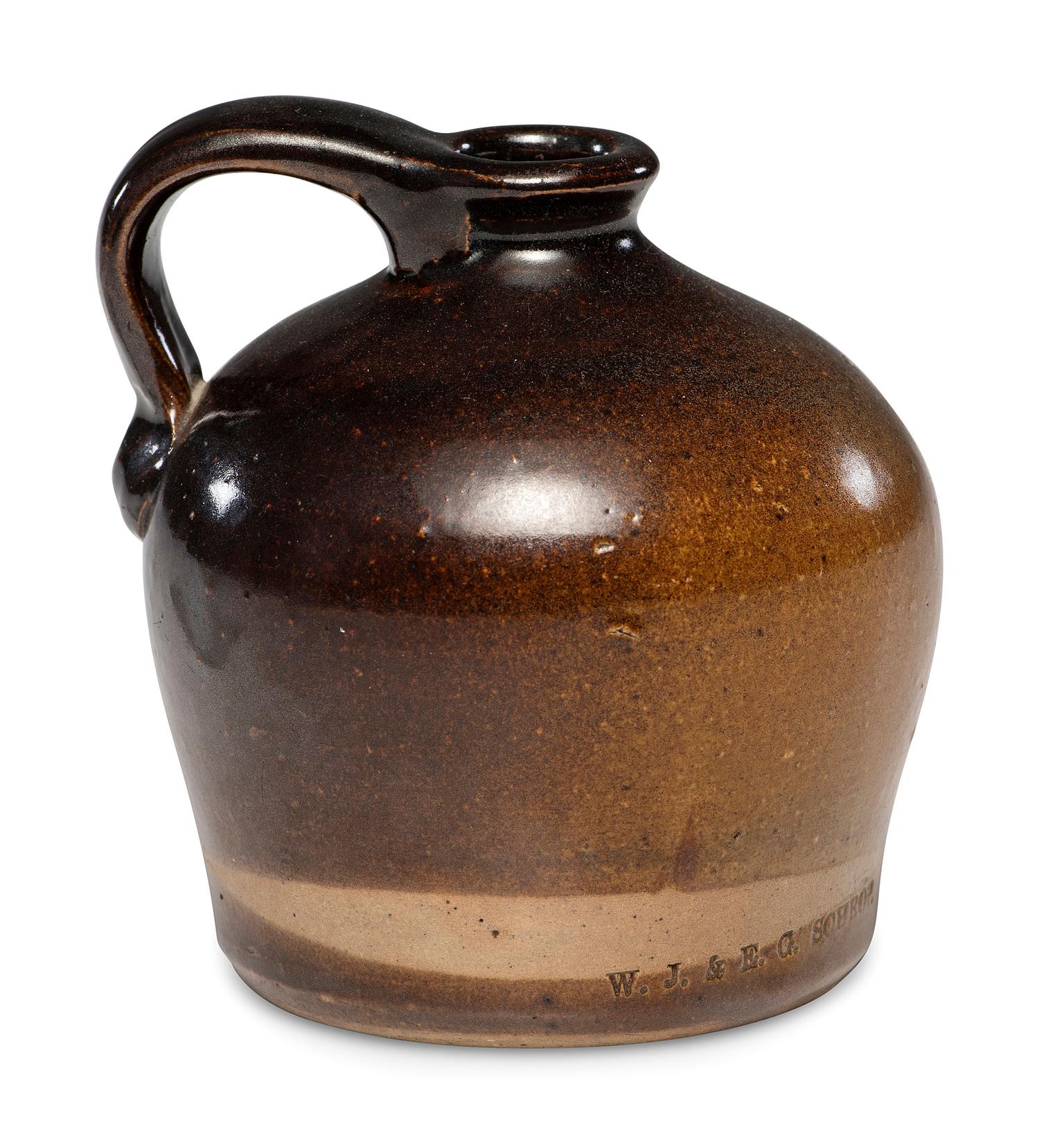 A Rare W. J. and E. G. Schrop Miniature Double-Glazed Dipped Jug