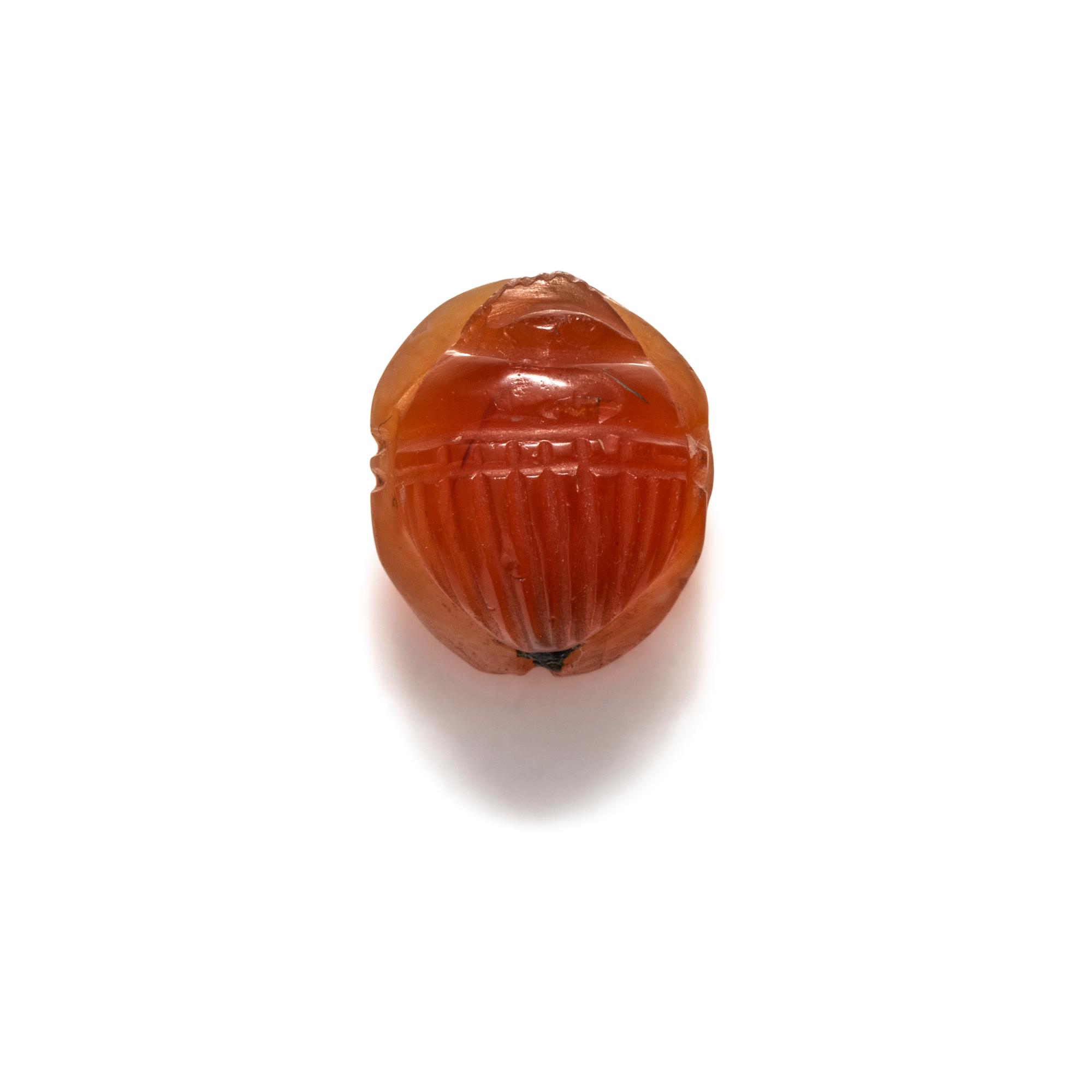 An Egyptian Carnelian Scarab with the Crown of Isis