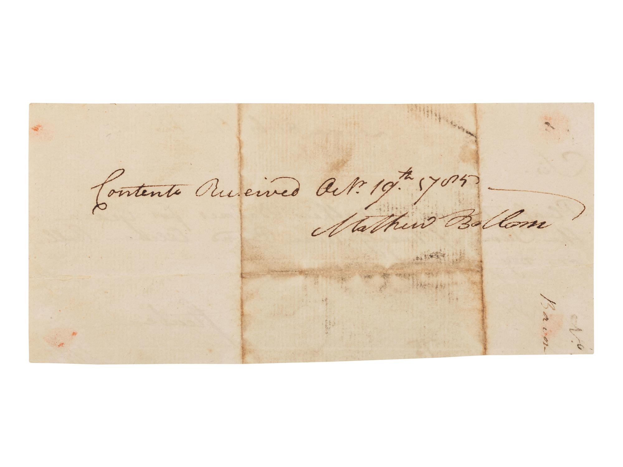 VON STEUBEN, Baron Friedrich Wilhelm (1730-1794). Receipt signed ("Steuben"), ca 1785.