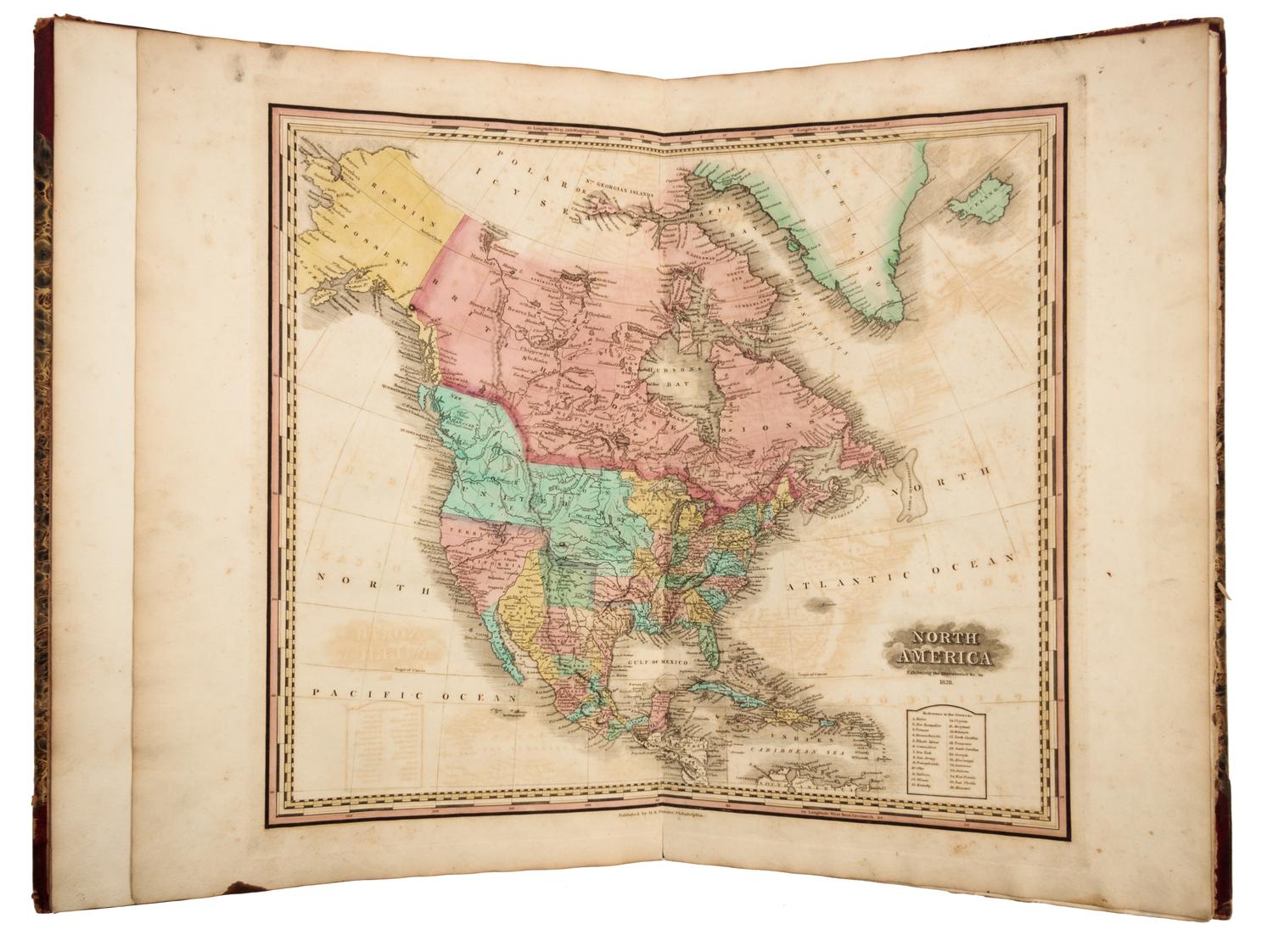 TANNER, Henry Schenck (1786-1858). A New College Atlas. Philadelphia: by the author, 1826 (but 1828). RARE.